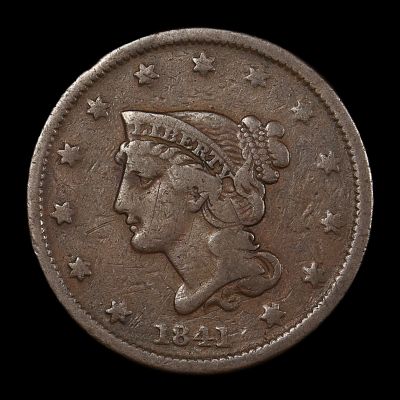 1841 Large Cent Braided Hair