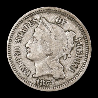 1874 Three Cent Nickel 3CN