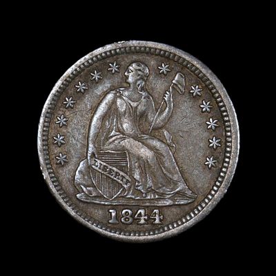 1844 TOUGH DATE Seated Liberty Half Dime H10c. One of the most prized Philidelphia dates in the 
