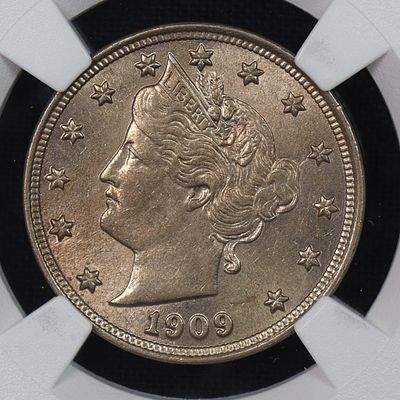 1909 Liberty V-Nickel 5c NGC MS-61 Nicely Toned. Attractively toned and under graded! Has not 