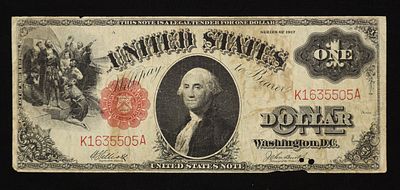 1917 $1 One Dollar Legal Tender Sawhorse Note
