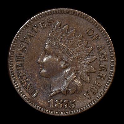 1875 Indian Head Cent Penny XF/AU Better Date