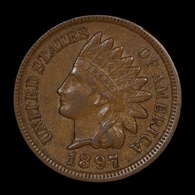 1897 Indian Head Cent Penny AU