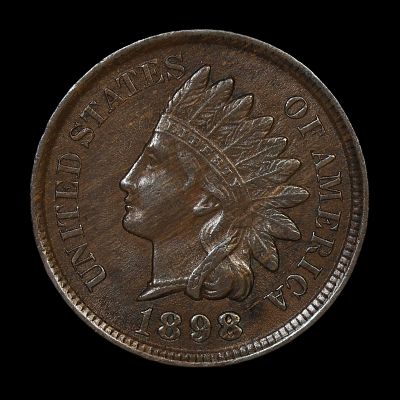 1898 Indian Head Cent Penny AU Woody!