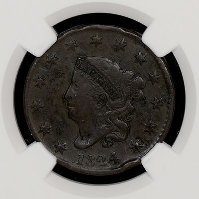 1824 1/2c Half Cent NGC VF+ Details BETTER DATE. Worth quite a lot in higher VF. The damage is 