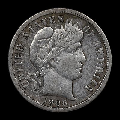 1908 O Barber Silver Dime Better Date