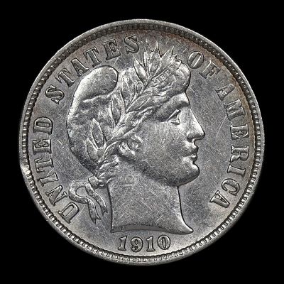 1910 S Barber Silver Dime AU Better Date
