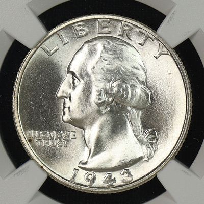 1943 S Washington Silver Quarter NGC MS-66