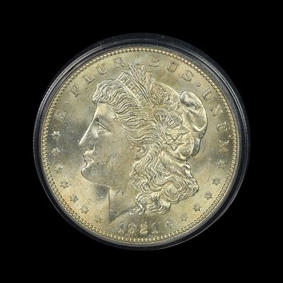1921 Morgan Silver Dollar PCGS MS 64 OGH. (YBFW) 1921 Morgan Silver Dollar PCGS MS 64 OGH