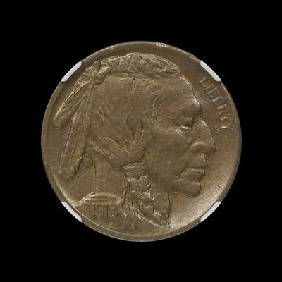 1918 Buffalo Nickel NGC AU 55 TONED. (KBXP) A great look with nice pinks and greens around the 