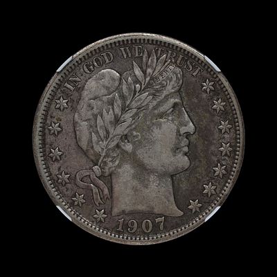 1907 Barber Half Silver Dollar NGC XF 45. (WZNM) 1907 Barber Half Silver Dollar NGC XF 45
