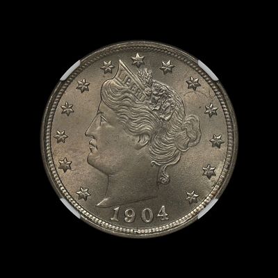 1904 Liberty V Nickel NGC MS 65 GEM. (KIQW) 1904 Liberty V Nickel NGC MS 65 GEM
