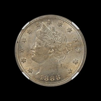 1888 Liberty V Nickel NGC MS 64 Better Date. (YUTX) Exceptionally struck on both sides. Strong 