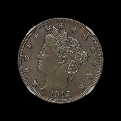 1912 D Liberty V Nickel NGC UNC Details KEY DATE. (RQUS) Final year of production! The obverse 