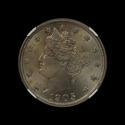 1905 Liberty V Nickel NGC MS 62 UNDERGRADED. (RXPB) Quite harsh for such few marks on the 