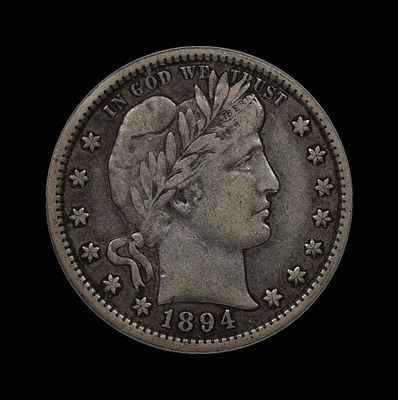1894 S Barber Silver Quarter ICG VF 30 Better Date. (TFPN) 1894 S Barber Silver Quarter ICG VF 