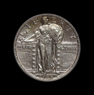 1925 Standing Liberty Quarter ICG AU 58 Details. (XFWR) 1925 Standing Liberty Quarter ICG AU 58 