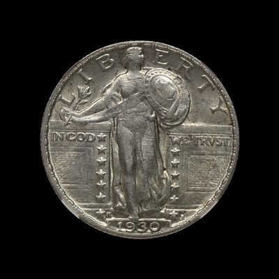 1930 S Standing Liberty Silver Quarter NGC AU 55. (SNXZ) 1930 S Standing Liberty Silver Quarter 