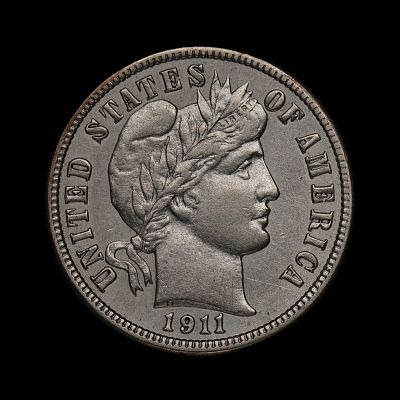 1911 S Barber Silver Dime AU Better Date. (GPSR)