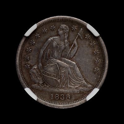 1838 ND Seated Liberty Dime NGC-50 UNDERGRADED!. (JQFQ) Absolutely worth a regrade. Complete 