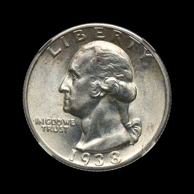 1938 S Washington Silver Quarter NGC MS-64. (GXGN)