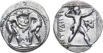 Древняя Греция. Памфилия. Аспенд. Статер 380/375-330/325 гг. до н.э. Серебро. 10,85г. Аверс: 