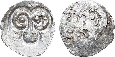 Великое княжество Рязанское. Великий князь Фёдор Ольгович. Денга 1411-1417 гг. Серебро. 1,25г. 