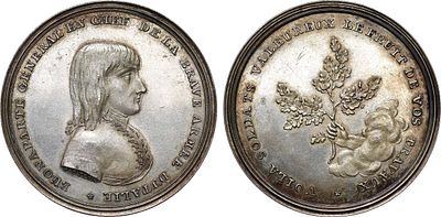 Первая Французская Республика. Медаль 1796 года. В честь побед Бонапарта в Итальянской кампании. 