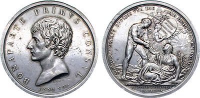 Первая Французская Республика. Медаль 1800. Восстановление Цизальпийской Республики. Серебро. 