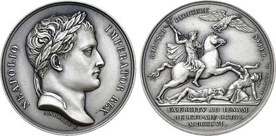 Первая Французская империя. Император Наполеон Бонапарт. Медаль 1806 года. В память о битве при 