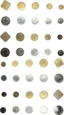 Сборный лот из 2 годовых наборов. Годовой набор 1988 года. Ленинградский монетный двор. Гибкий 