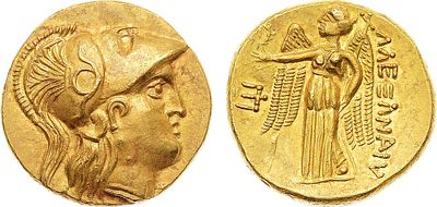 Восточно-европейское подражание статеру Александра III Великого IV-III вв до н.э. Золото. 8 