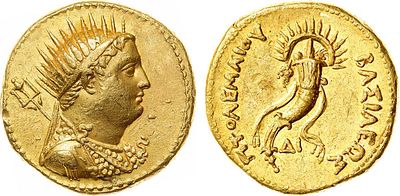 Египет. Царь Птолемей IV Филопатор. Октодрахма 222-205 гг до н.э. Золото. 27,86г. Александрия. 