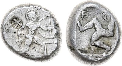 Малая Азия. Памфилия. г. Аспенд. Статер 465-430 гг до н.э. Серебро. 10,95г. Аспенд. Аверс: 