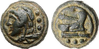 Римская республика. Анонимный выпуск. Квадрант 225-217 гг. до н.э. Бронза. 70г. Рим. Аверс: 