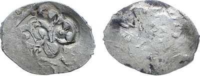 Великое Княжество Рязанское. Великий князь Фёдор Ольгович. Денга 1411-1417 гг. Серебро. 1,23г. 
