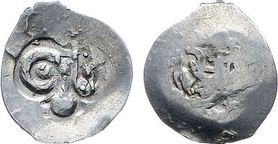 Великое Княжество Рязанское. Великий князь Иван Фёдорович. Денга 1417-1419 гг. Серебро. 0,98г. 