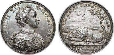 Коллекция. Германия. Медаль 1709 года. В память пребывания короля Швеции Карла XII в Бендерах в 