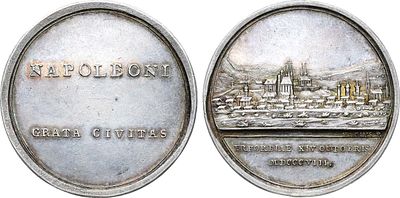 Коллекция. Германия. Медаль 1808 года. В память Эрфуртского конгресса. Серебро. 21,7г. Диаметр 