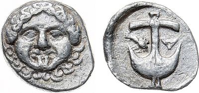 Древняя Греция. Фракия. Аполлония Понтийская. Драхма 450-390 гг. до н.э. Серебро. 2,86г. 
