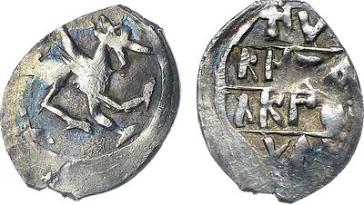 Великое Княжество Тверское. Великий Князь Михаил Борисович. Денга 1475-1485 гг. Серебро. 0,42г. 