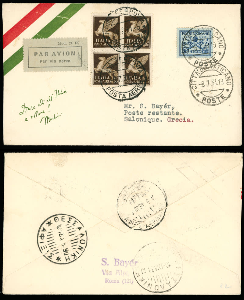 Lot 212: Worldwide Aerophilately - Vatican City