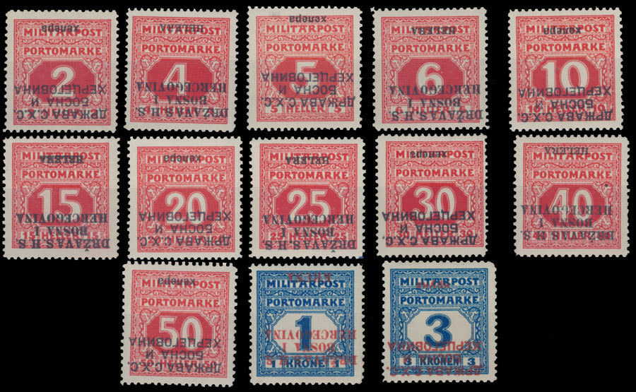Lot 1283: Yugoslavia - Issues for Bosnia and Herzegovina - Postage Due stamps