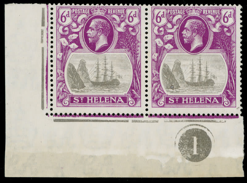 Lot 420: British Commonwealth - Saint Helena  - Plate Varieties of King George V and Seal of the Colony issue