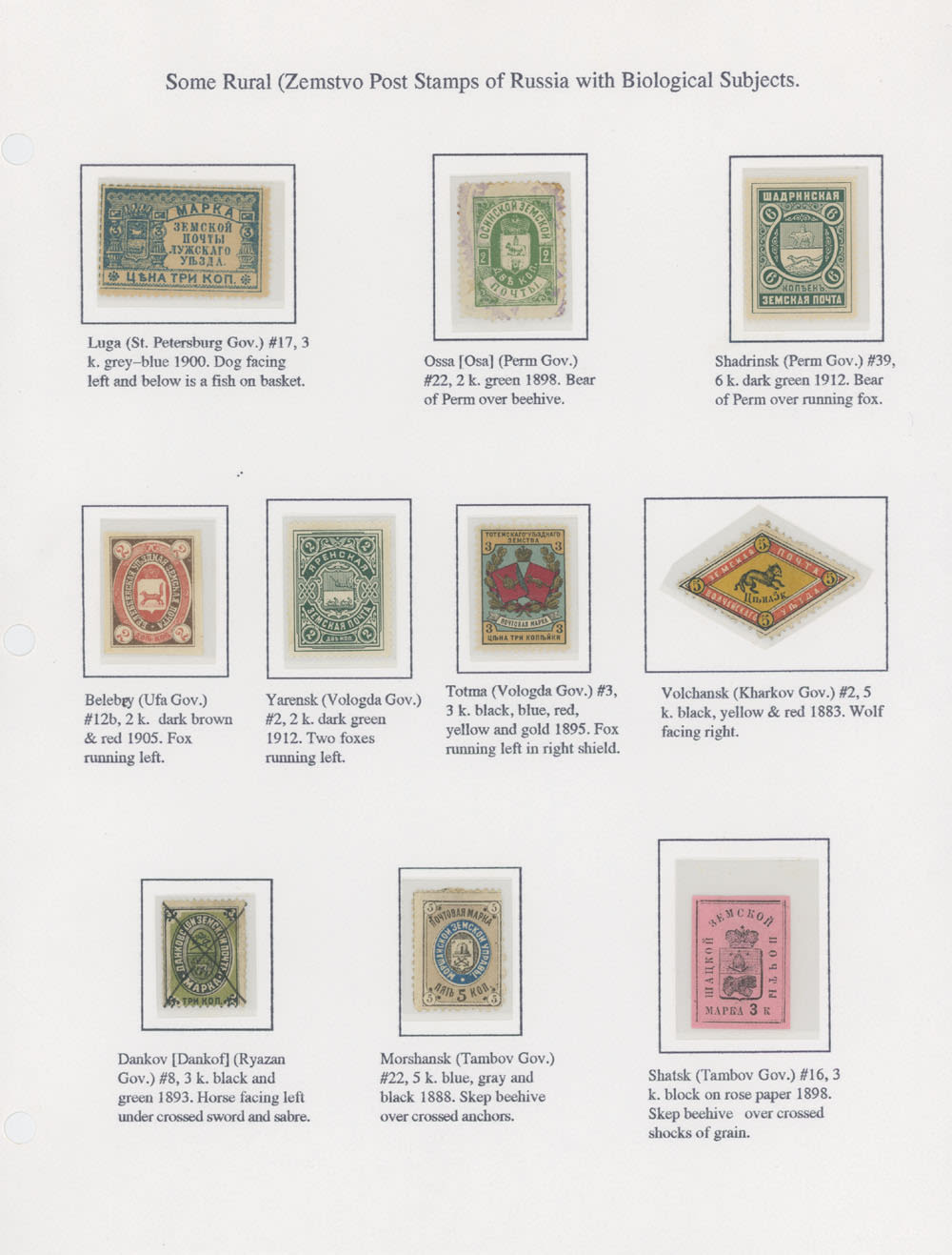 Lot 1466: Zemstvo (Rural Post) Locals  - Collection