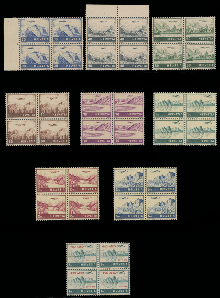 Lot 1201: Switzerland  - Air Post stamps