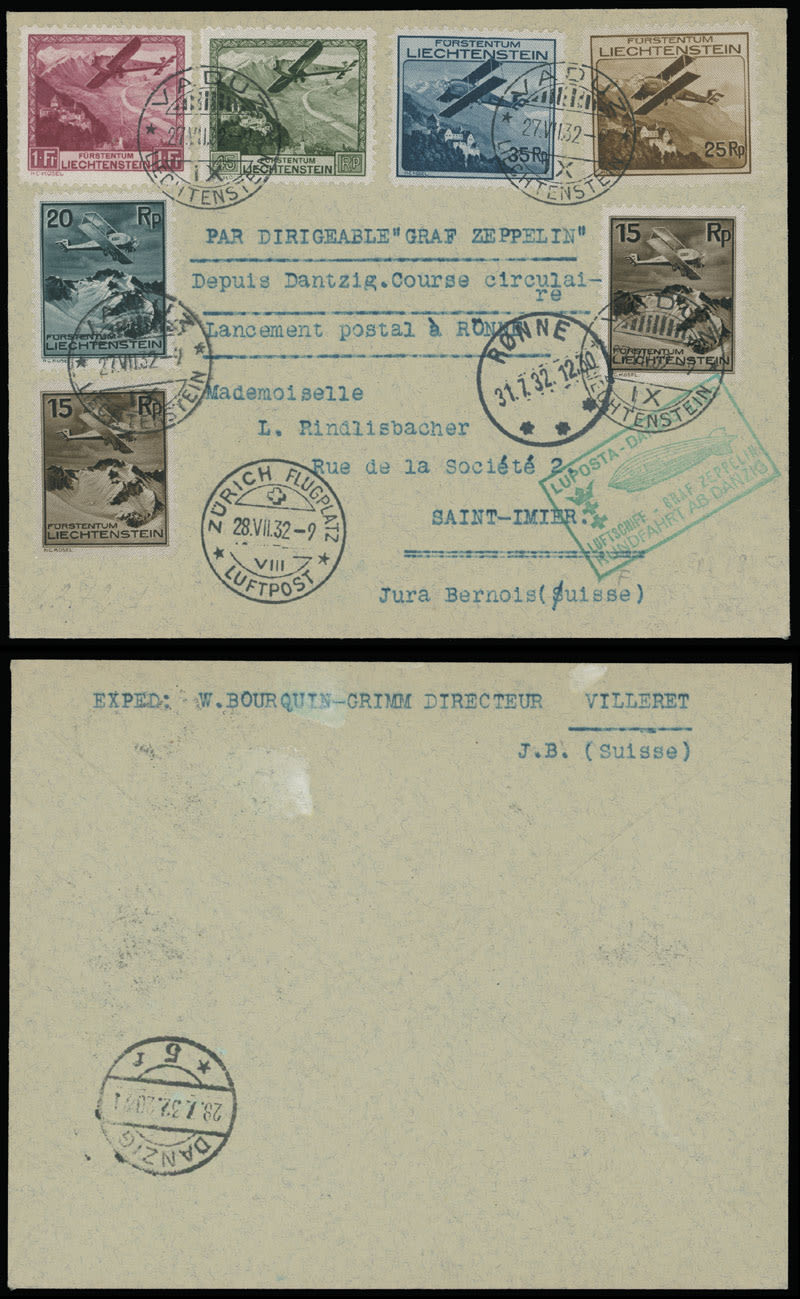Lot 1336: Zeppelin Flights - Liechtenstein