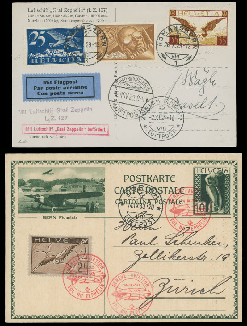 Lot 1342: Zeppelin Flights - Switzerland