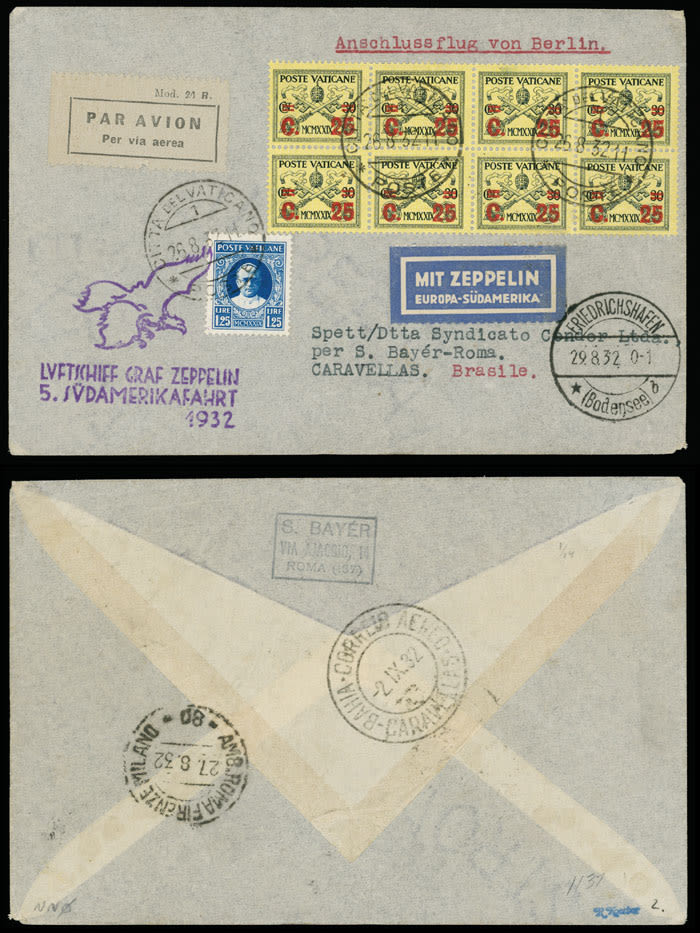 Lot 1350: Zeppelin Flights - Vatican City