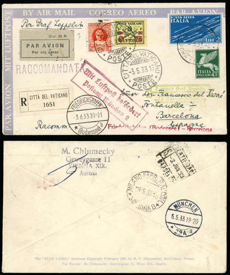 Lot 1355: Zeppelin Flights - Vatican City